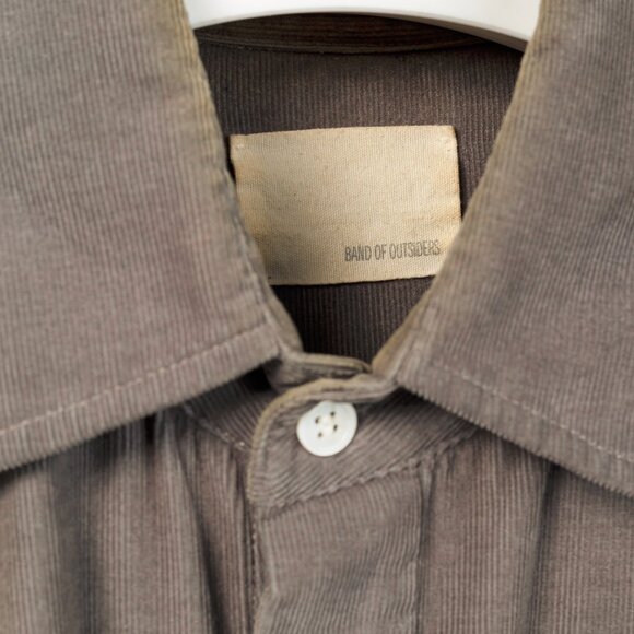 Band of Outsiders Grey Corduroy Button-Up Shirt - Picture 7 of 9
